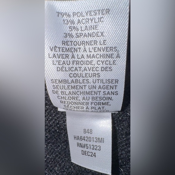 Halogen Pointelle Mock Neck wool Blend Sweater. Rich black. Size Large. NWT - Picture 10 of 14